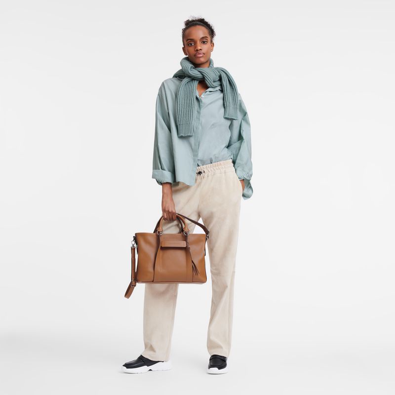 Longchamp 3D L Handtasche Damen Beige | Deutschland-479LBUIHC