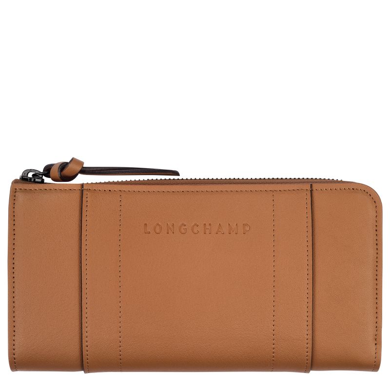 Longchamp 3D Zip Around Geldbörse Damen Beige | Deutschland-587KZJXPY
