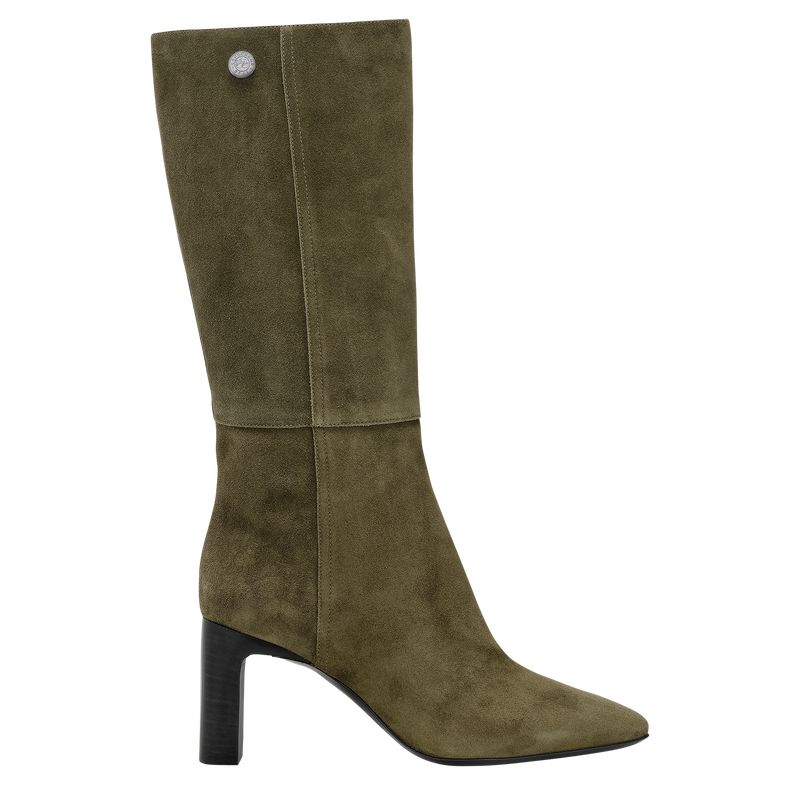 Longchamp Allure Heel Stiefel Damen Khaki | Deutschland-937CGPWEN