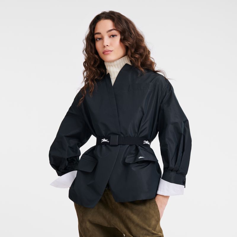 Longchamp Canvas Gürtel Damen Schwarz | Deutschland-825GVPXIY