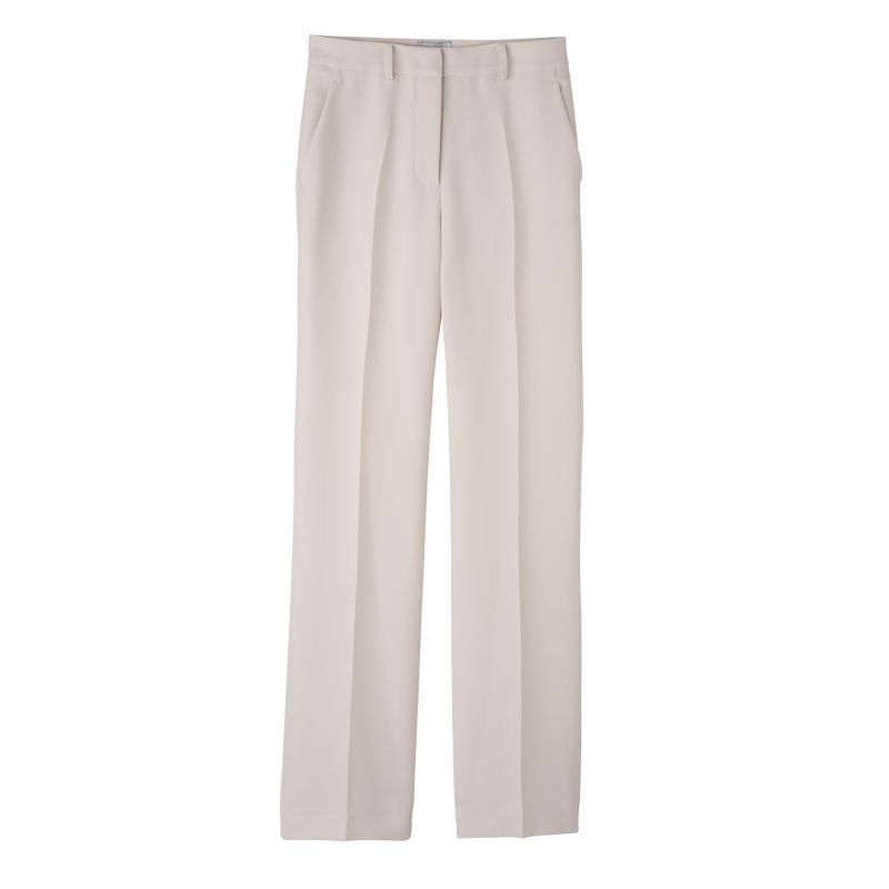Longchamp Crepe Hose Damen Weiß | Deutschland-129LHOQSY