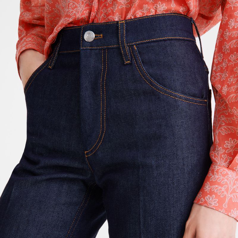 Longchamp Denim Jeans Damen Blau | Deutschland-908URCOWH