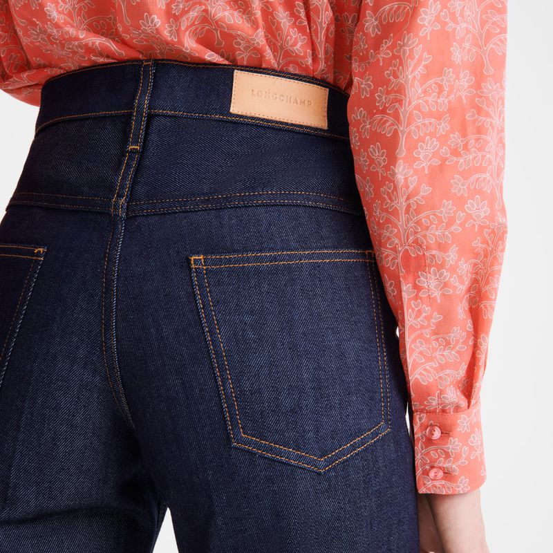 Longchamp Denim Jeans Damen Blau | Deutschland-908URCOWH