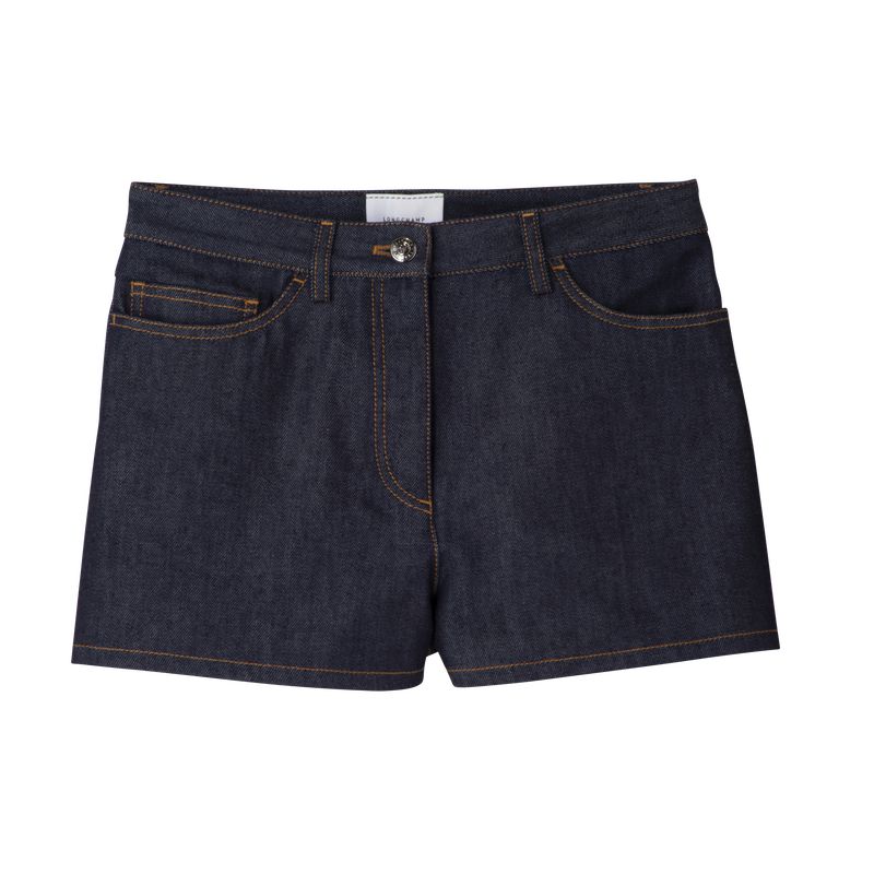 Longchamp Denim Kurze Hose Damen Blau | Deutschland-529JHGRSA
