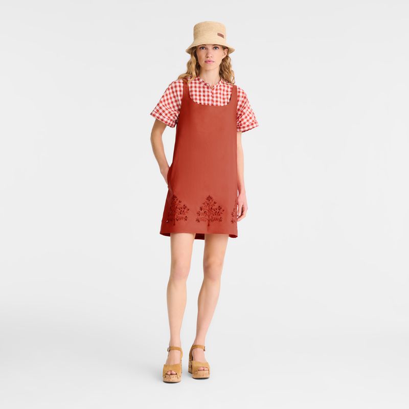 Longchamp Embroidered Canvas Kleid Damen Rosa | Deutschland-859FMWXAQ