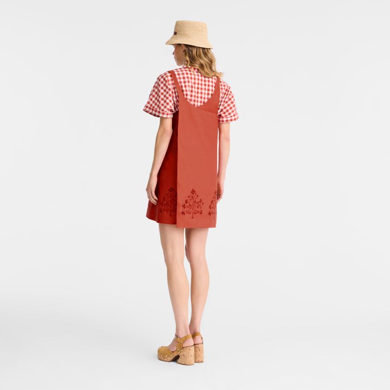 Longchamp Embroidered Canvas Kleid Damen Rosa | Deutschland-859FMWXAQ