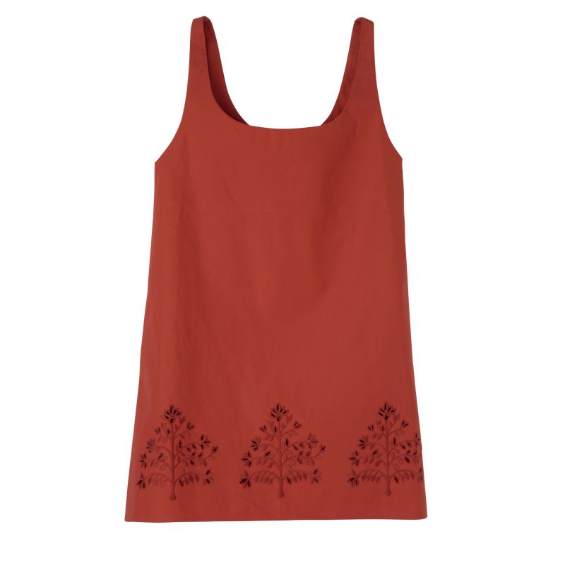 Longchamp Embroidered Canvas Kleid Damen Rosa | Deutschland-859FMWXAQ