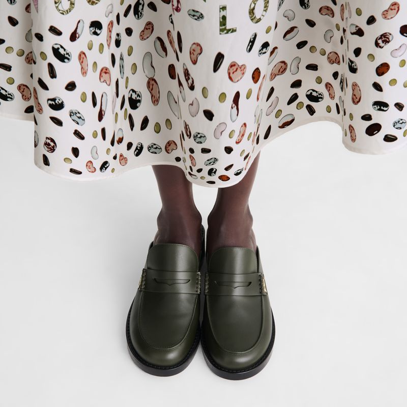 Longchamp Epure Timeless Mules Damen Khaki | Deutschland-063BVFLZX