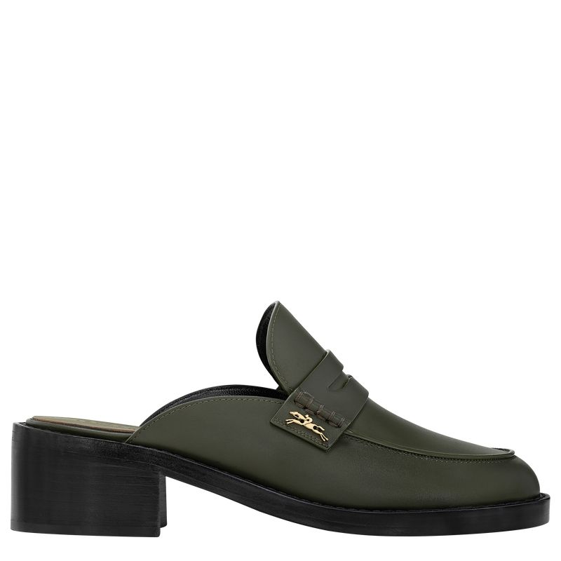 Longchamp Epure Timeless Mules Damen Khaki | Deutschland-063BVFLZX