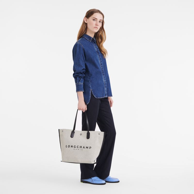 Longchamp Essential L Tragetasche Damen Weiß | Deutschland-691DQYEHP