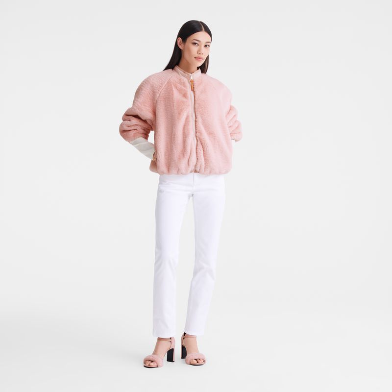 Longchamp Faux Fur Jacke Damen Rosa | Deutschland-975GNMQUS