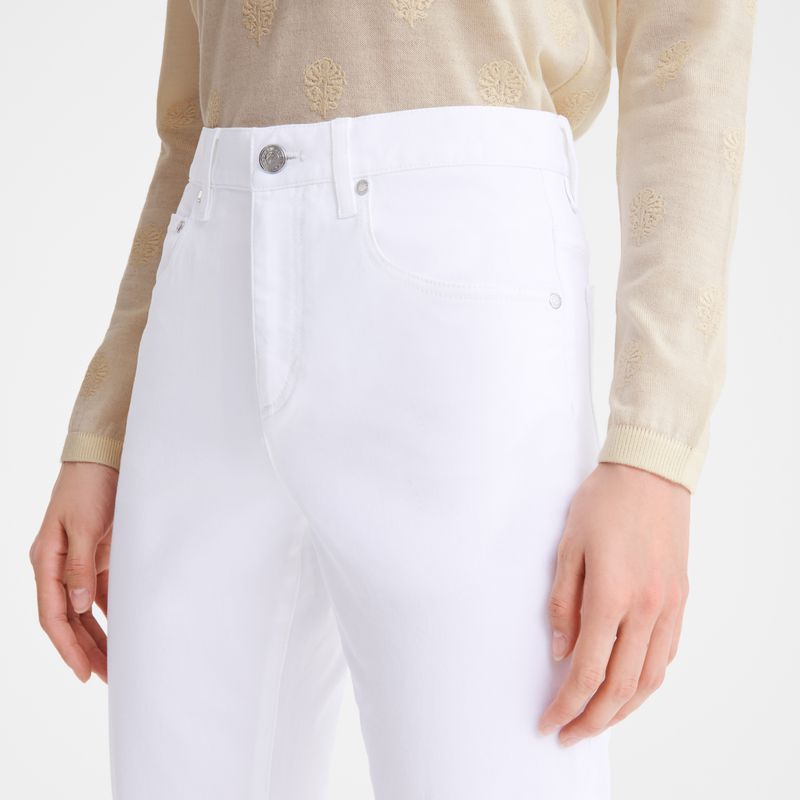 Longchamp Gabardine Hose Damen Weiß | Deutschland-613XNQBFR