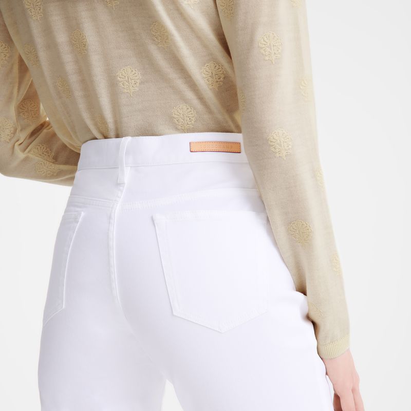 Longchamp Gabardine Hose Damen Weiß | Deutschland-613XNQBFR