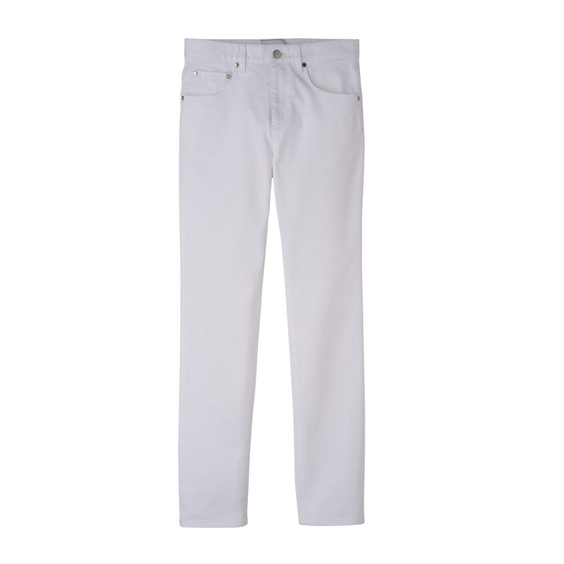 Longchamp Gabardine Hose Damen Weiß | Deutschland-613XNQBFR