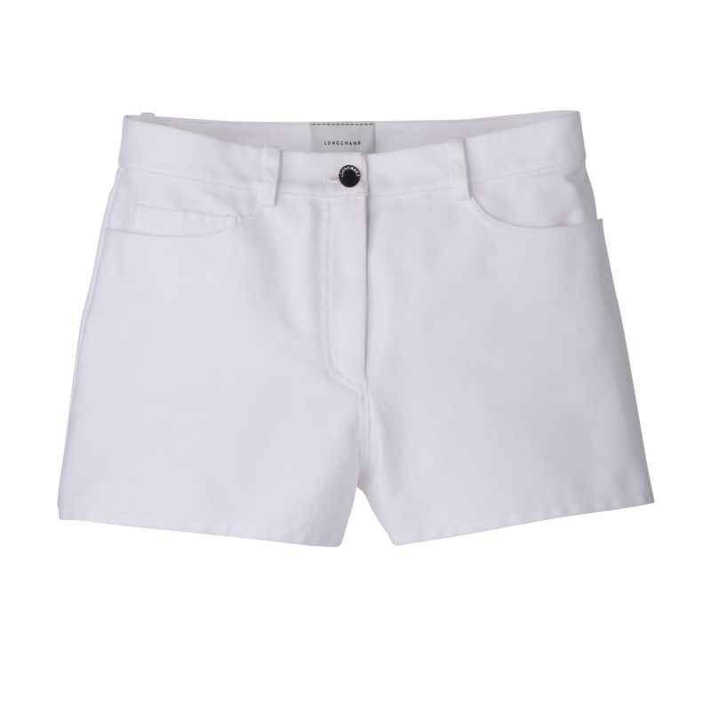 Longchamp Gabardine Kurze Hose Damen Weiß | Deutschland-469YNLMXH