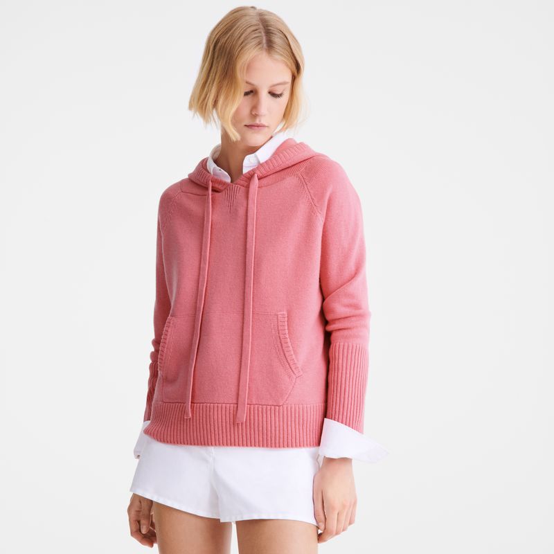 Longchamp Hoodie Pullover Damen Rosa | Deutschland-842RHEUZC