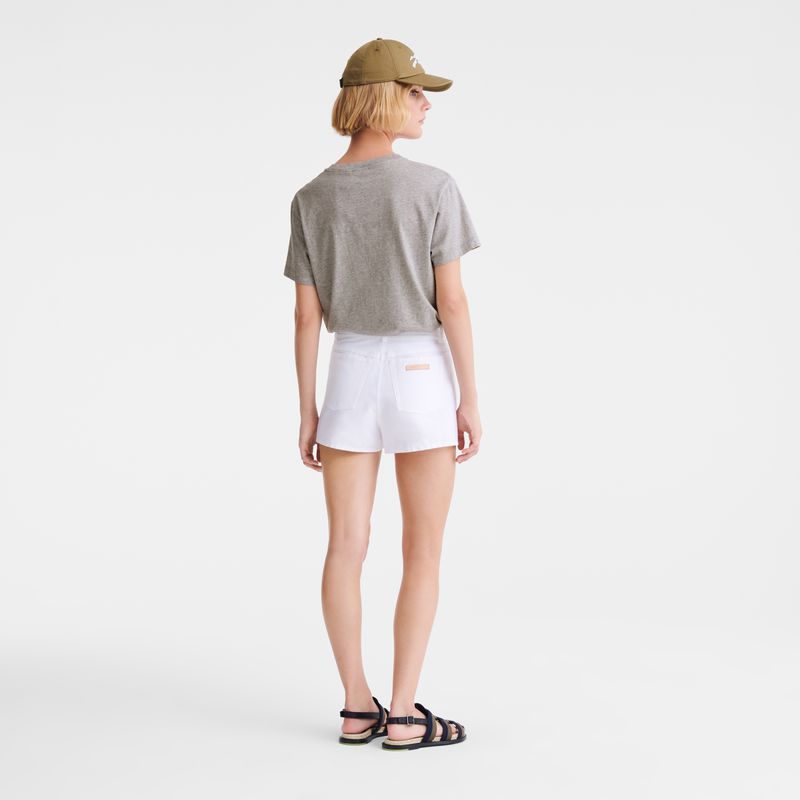 Longchamp Jersey T-shirt Damen Grau | Deutschland-463GAUWJF