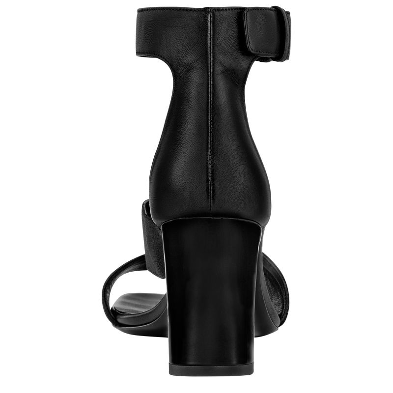 Longchamp La Baronne Heeled Sandalen Damen Schwarz | Deutschland-623HCDTWZ