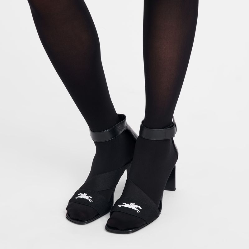 Longchamp La Baronne Heeled Sandalen Damen Schwarz | Deutschland-623HCDTWZ