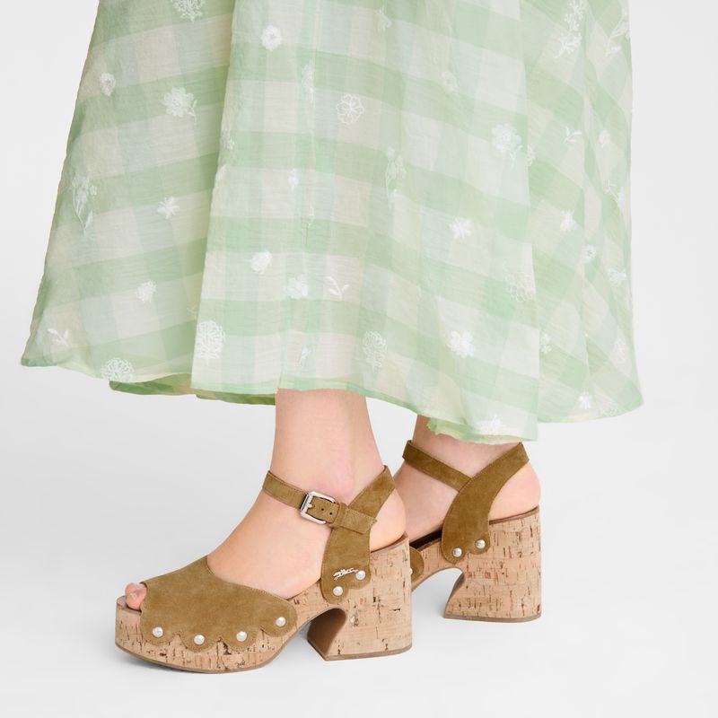 Longchamp La Cigale Sandalen Damen Braun | Deutschland-251DSOBAN