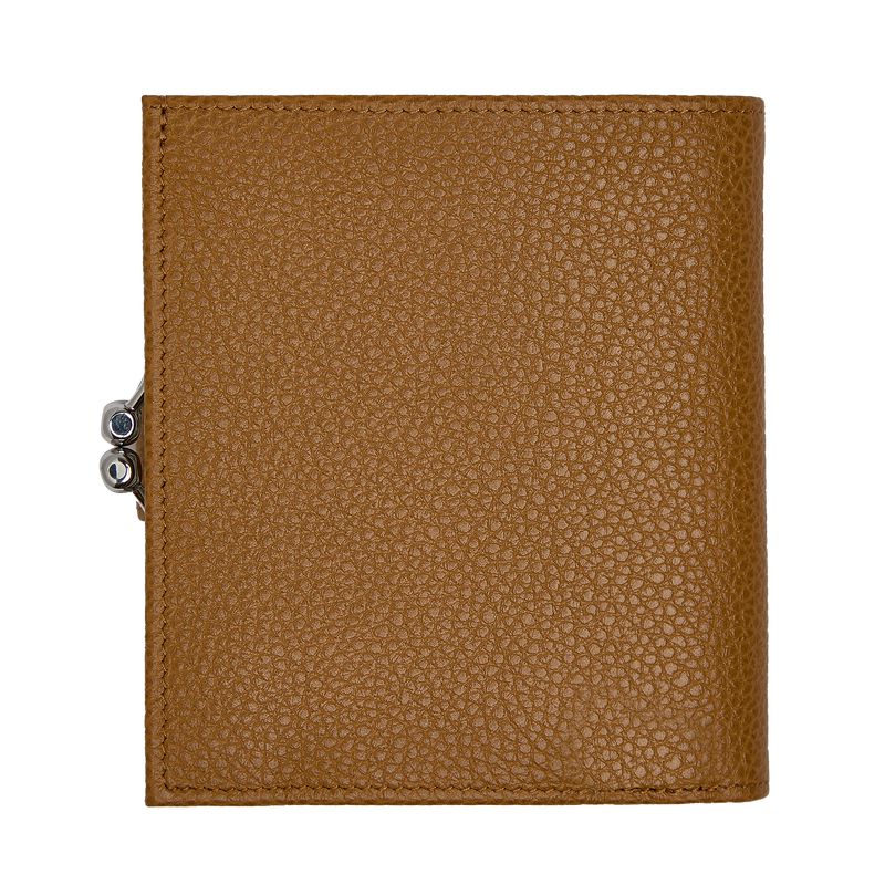 Longchamp Le Foulonné Compact Geldbörse Damen Braun | Deutschland-635DKHGRX