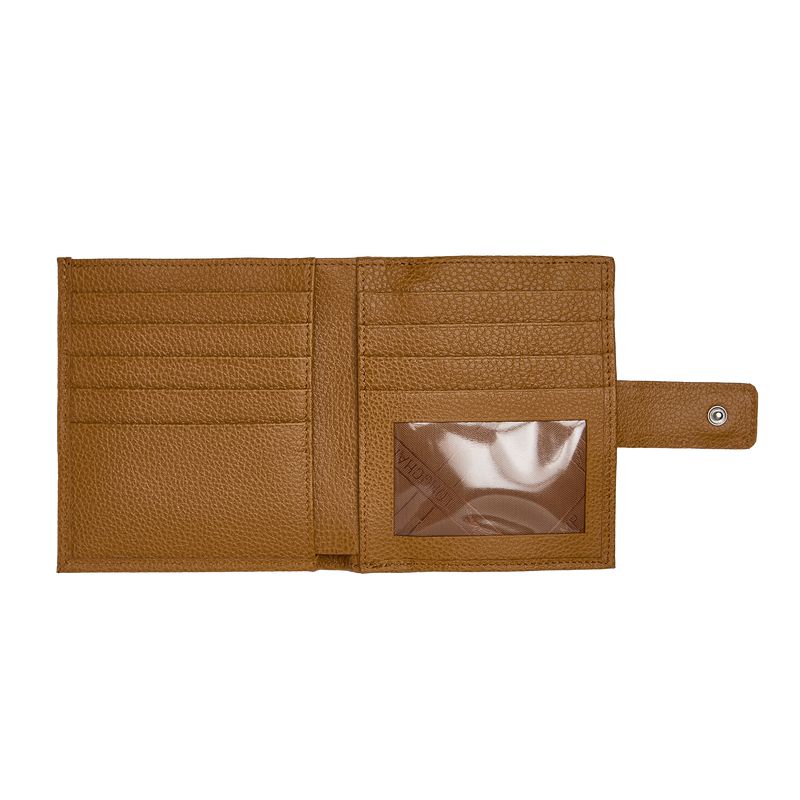 Longchamp Le Foulonné Compact Geldbörse Damen Braun | Deutschland-635DKHGRX