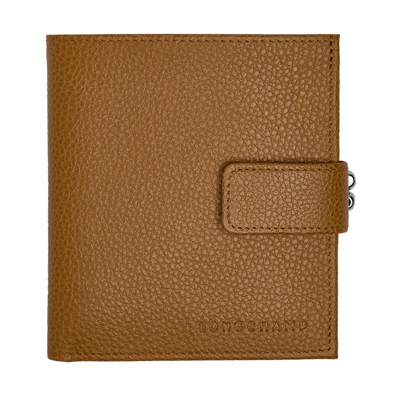 Longchamp Le Foulonné Compact Geldbörse Damen Braun | Deutschland-635DKHGRX