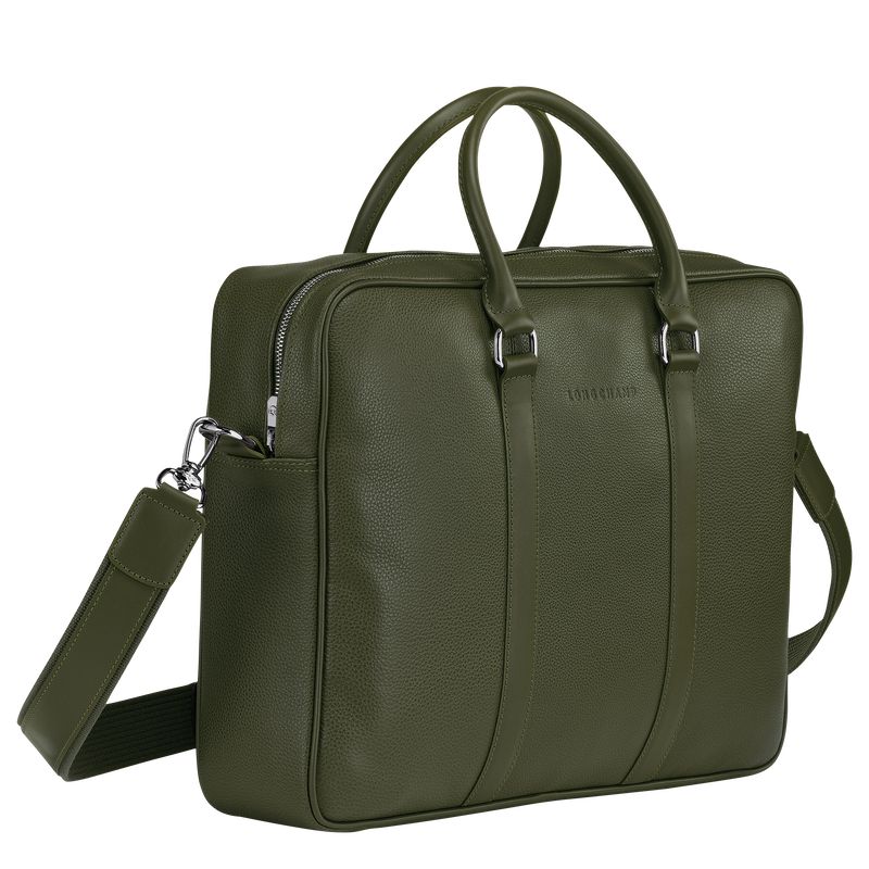 Longchamp Le Foulonné M Aktentasche Damen Khaki | Deutschland-329PJMCGU