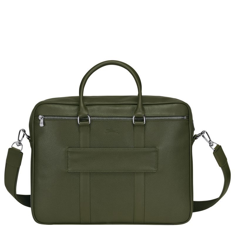 Longchamp Le Foulonné M Aktentasche Damen Khaki | Deutschland-329PJMCGU