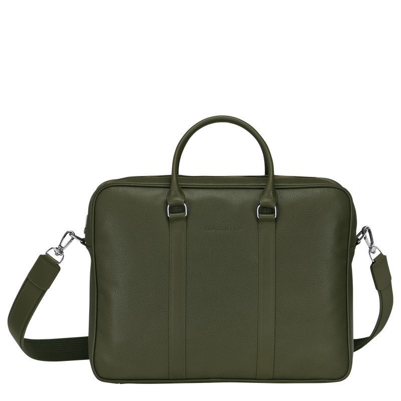 Longchamp Le Foulonné M Aktentasche Damen Khaki | Deutschland-329PJMCGU