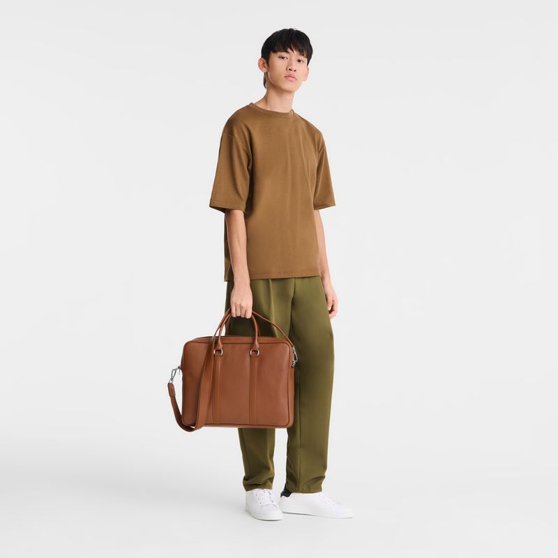 Longchamp Le Foulonné M Aktentasche Herren Braun | Deutschland-639SOUHAV