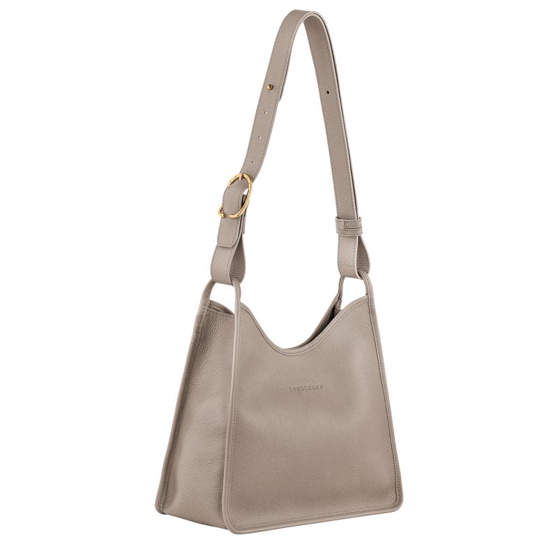 Longchamp Le Foulonné M Hobo Tasche Damen Grau | Deutschland-290BFOVHU
