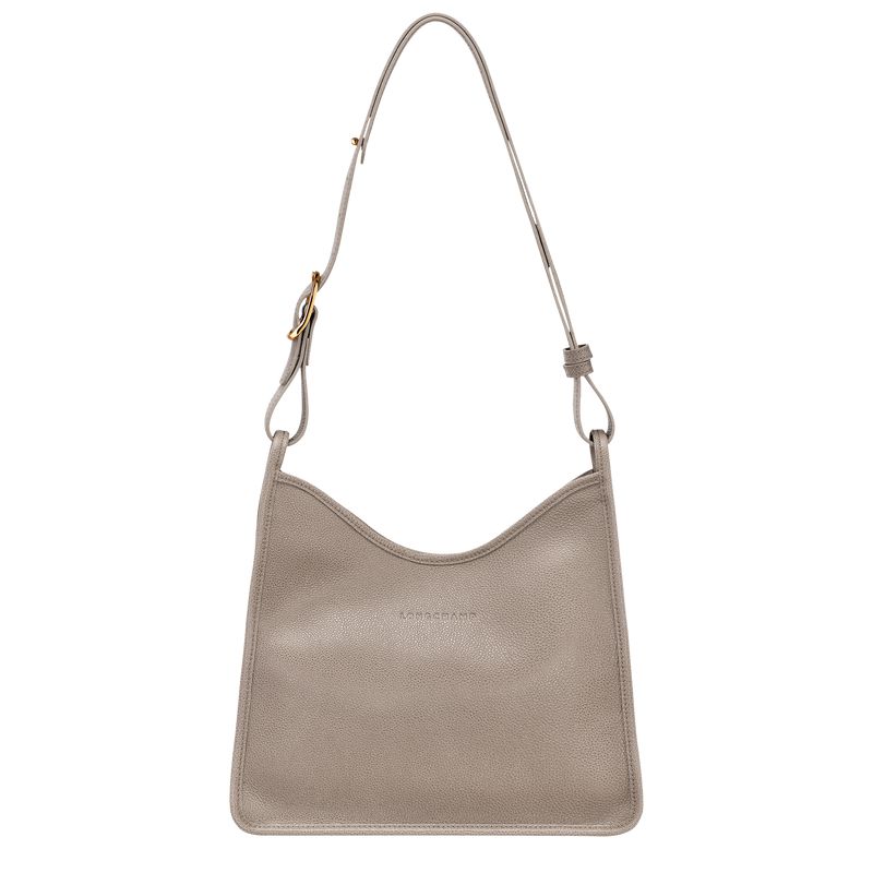 Longchamp Le Foulonné M Hobo Tasche Damen Grau | Deutschland-290BFOVHU