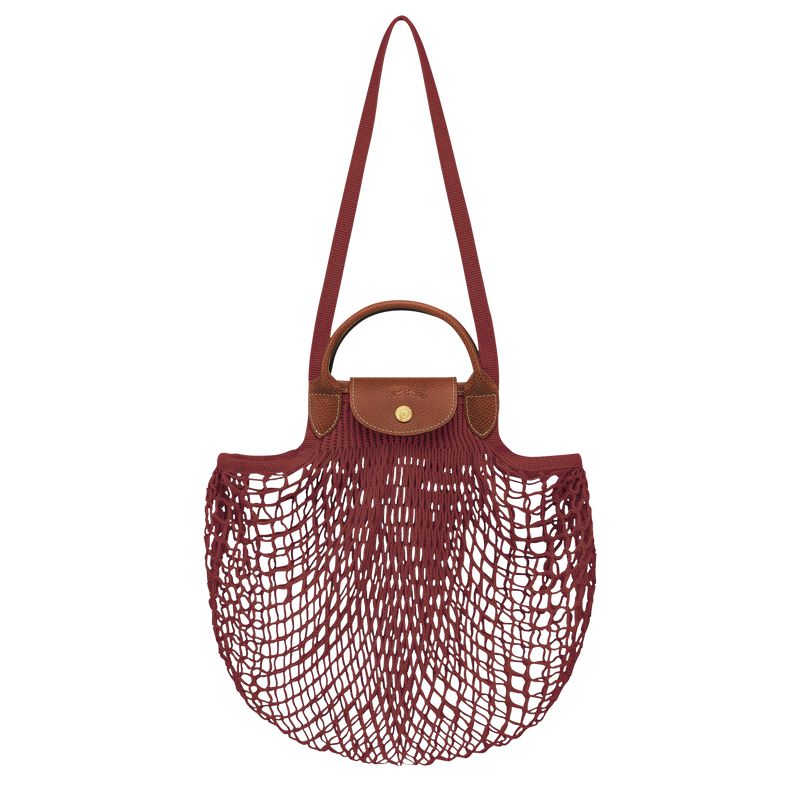 Longchamp Le Pliage Filet L Handtasche Damen Dunkelrot | Deutschland-359IWOKYZ