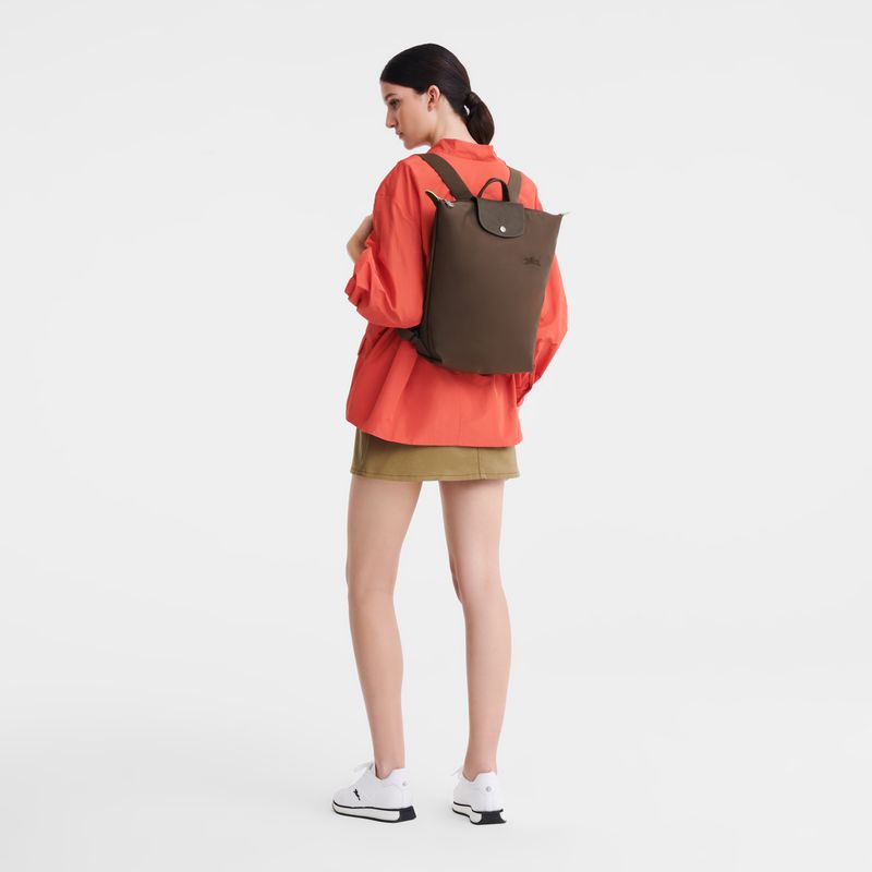 Longchamp Le Pliage Green M Rucksack Herren Dunkelbraun | Deutschland-097KWEOQX