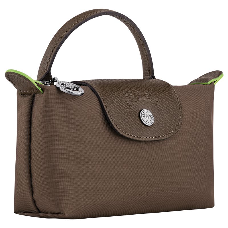 Longchamp Le Pliage Green With Handle Beuteltasche Damen Dunkelbraun | Deutschland-213OEVPUQ