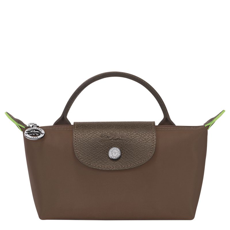 Longchamp Le Pliage Green With Handle Beuteltasche Damen Dunkelbraun | Deutschland-213OEVPUQ