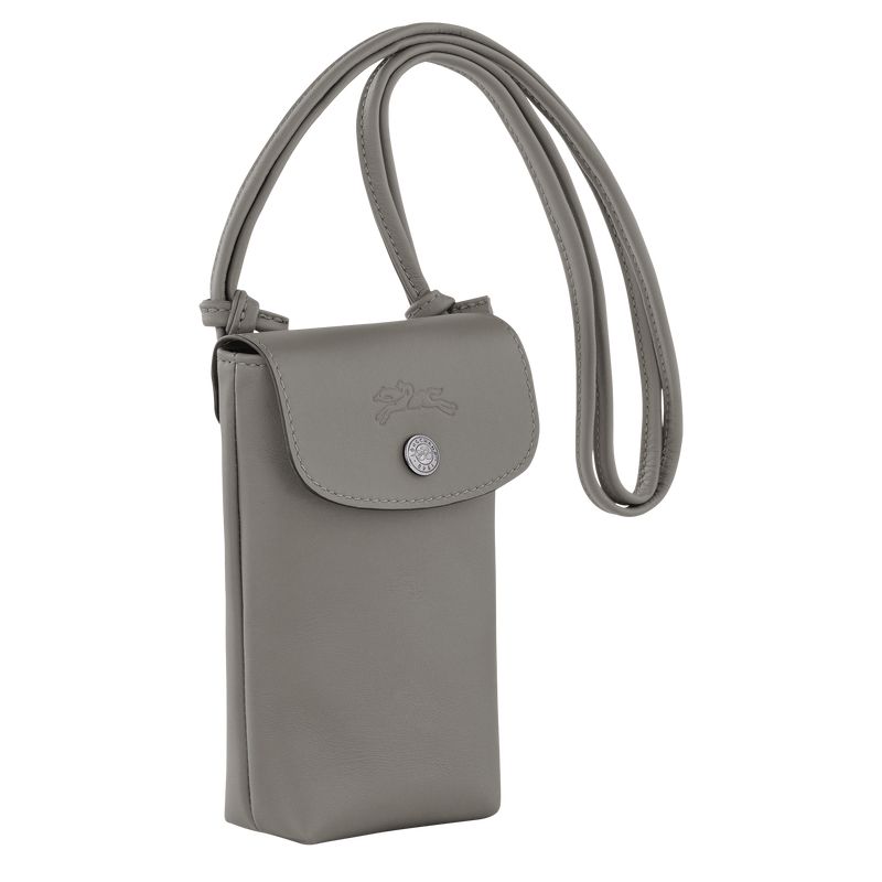 Longchamp Le Pliage Xtra With Leather Lace Handyhülle Damen Grau | Deutschland-876ZSFGYL