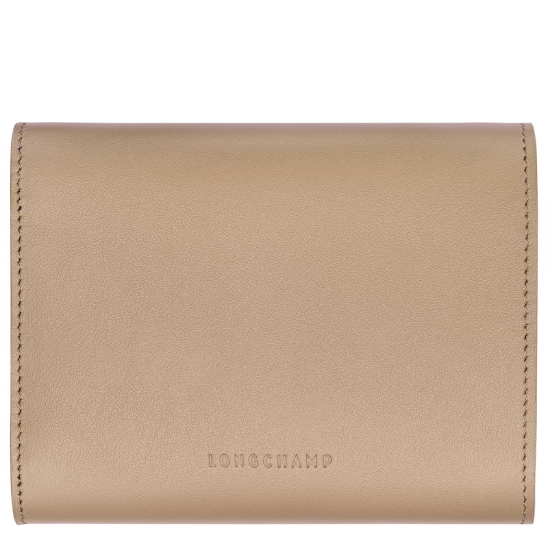 Longchamp Le Roseau Compact Geldbörse Damen Beige | Deutschland-164UYKARL