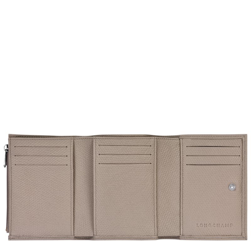 Longchamp Le Roseau Geldbörse Damen Beige | Deutschland-975XJSGRN