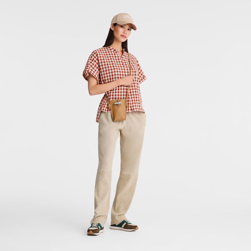Longchamp Le Roseau Handyhülle Damen Braun | Deutschland-817MYLQBO
