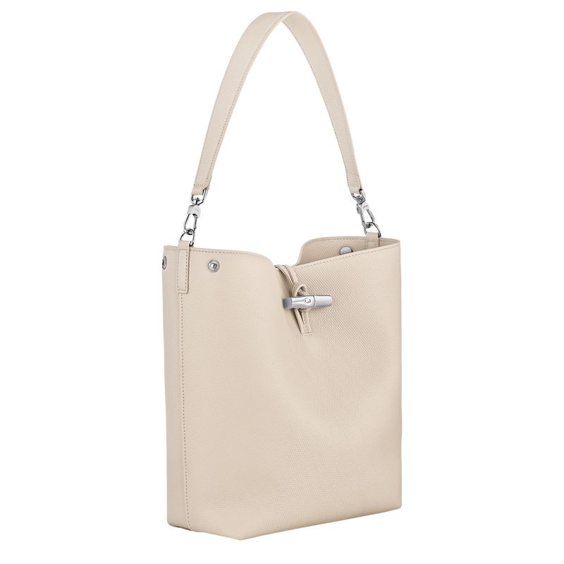 Longchamp Le Roseau M Schultertasche Damen Beige | Deutschland-357VKLSYI