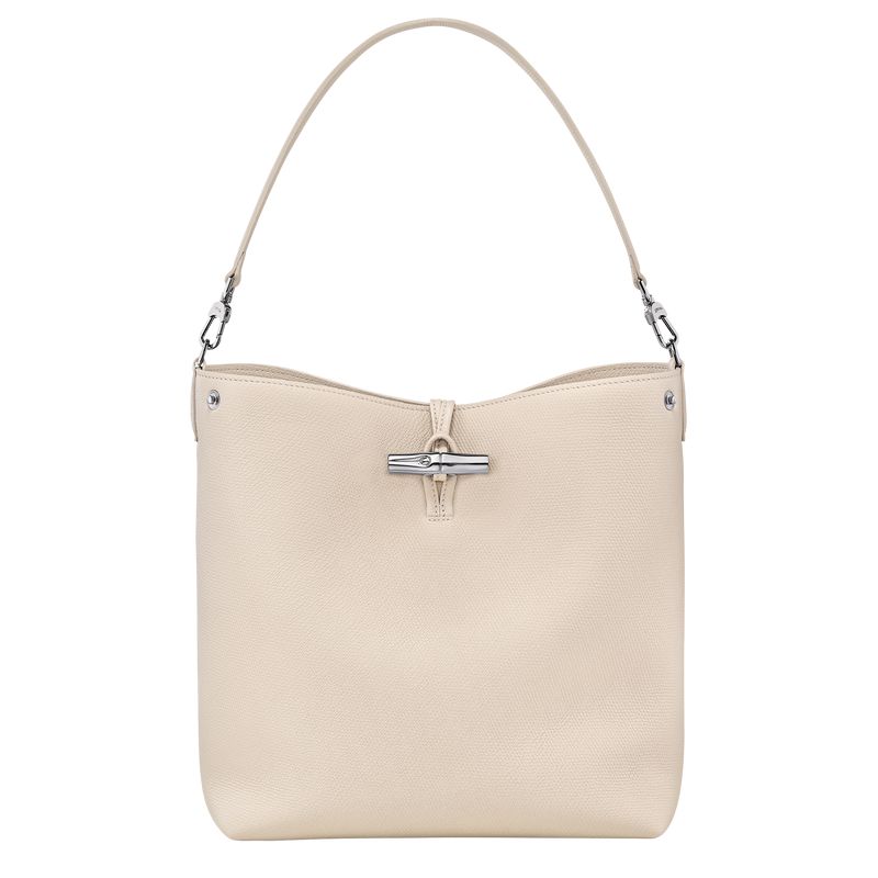 Longchamp Le Roseau M Schultertasche Damen Beige | Deutschland-357VKLSYI