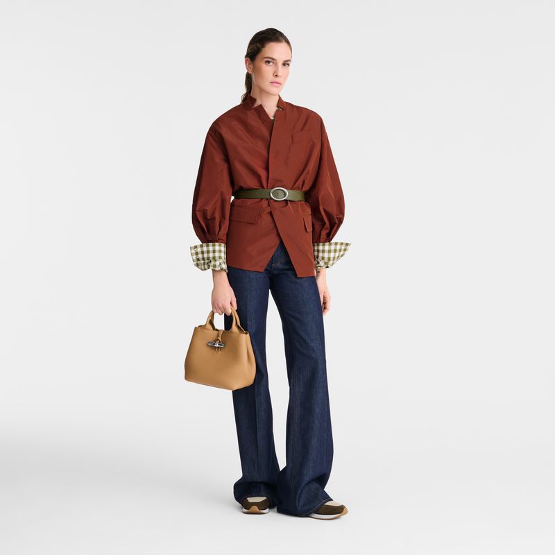 Longchamp Le Roseau S Handtasche Damen Braun | Deutschland-967WXVZEO
