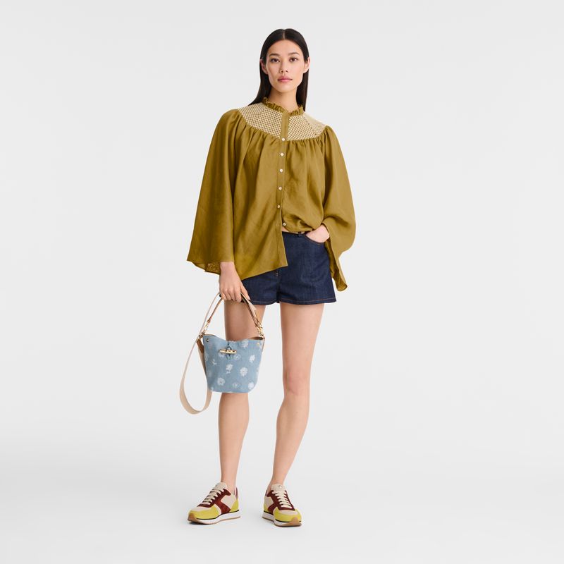 Longchamp Le Roseau Xs Bucket Tasche Damen Blau | Deutschland-612CSHEFO