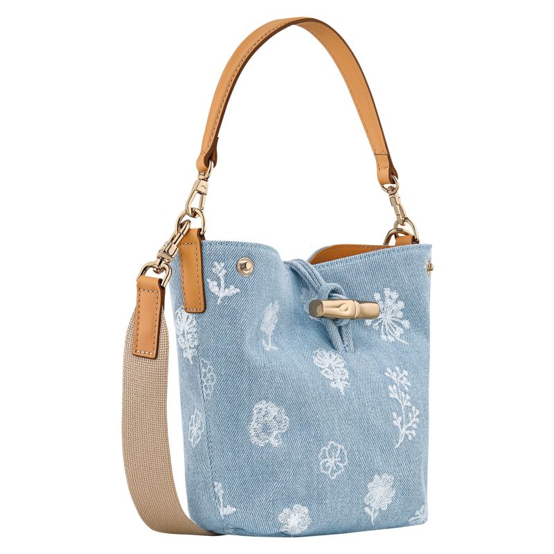 Longchamp Le Roseau Xs Bucket Tasche Damen Blau | Deutschland-612CSHEFO