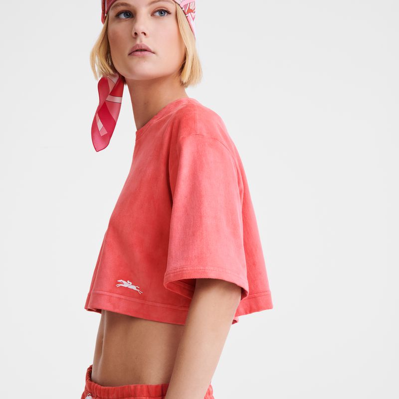 Longchamp Leather Crop Oberteil Damen Rosa | Deutschland-728OQEJPU