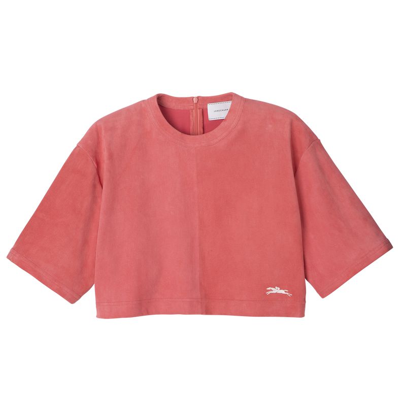 Longchamp Leather Crop Oberteil Damen Rosa | Deutschland-728OQEJPU