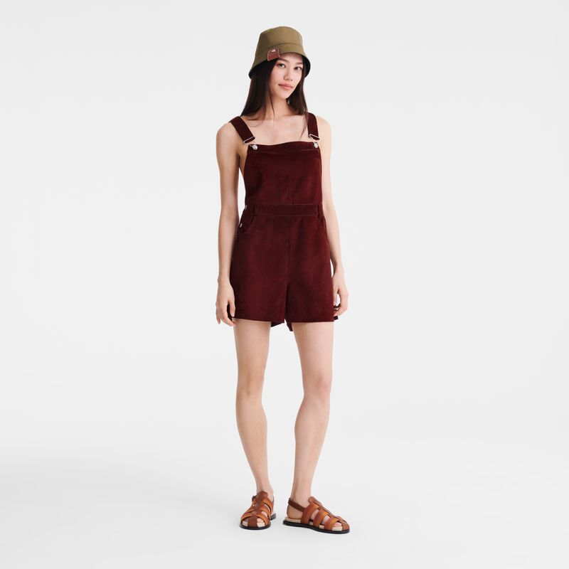 Longchamp Leather Jumpsuit Damen Bordeaux | Deutschland-039OBTAEF