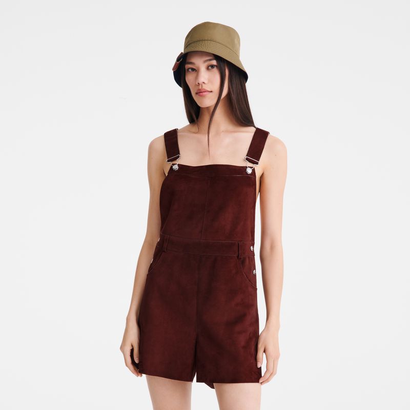 Longchamp Leather Jumpsuit Damen Bordeaux | Deutschland-039OBTAEF
